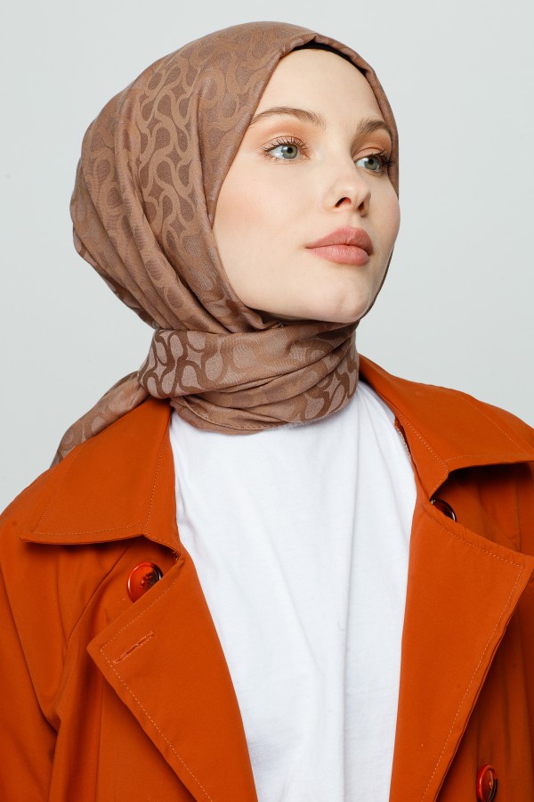 MOCHA BLOOM DESEN ŞAL - VALORSCARF (1)