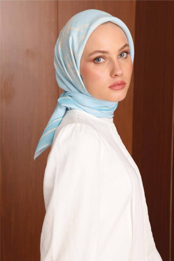 Alice Floş Viskon Eşarp / Mavi - 4