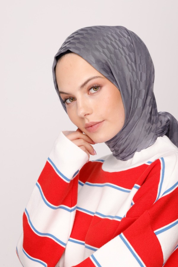  - ANTRASİT QOZA DESEN İPEKSİ JAKAR ŞAL