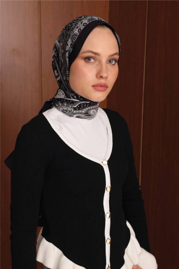 Black Floş Viskon Şal - 3
