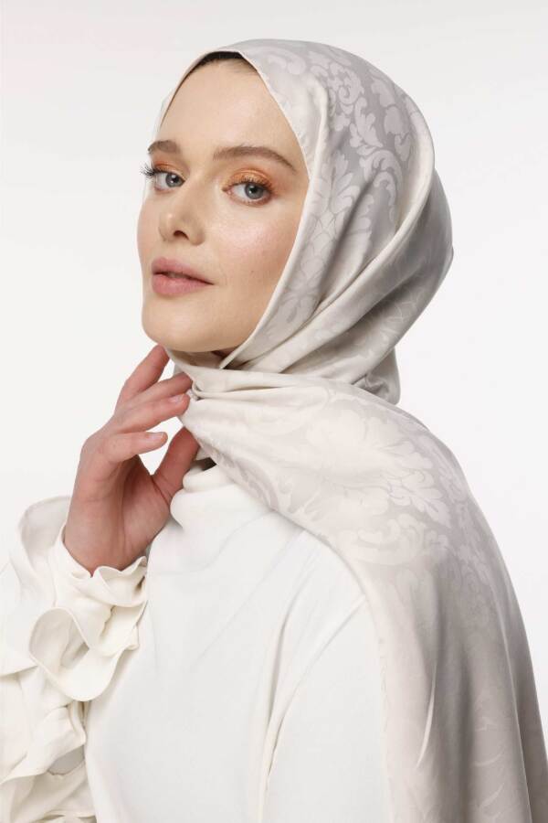 Brokar Desen Şal / İnci Tozu - 1