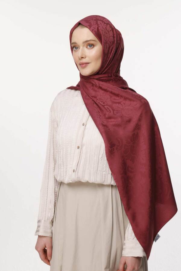 Brokar Desen Şal / Mürdüm - 4