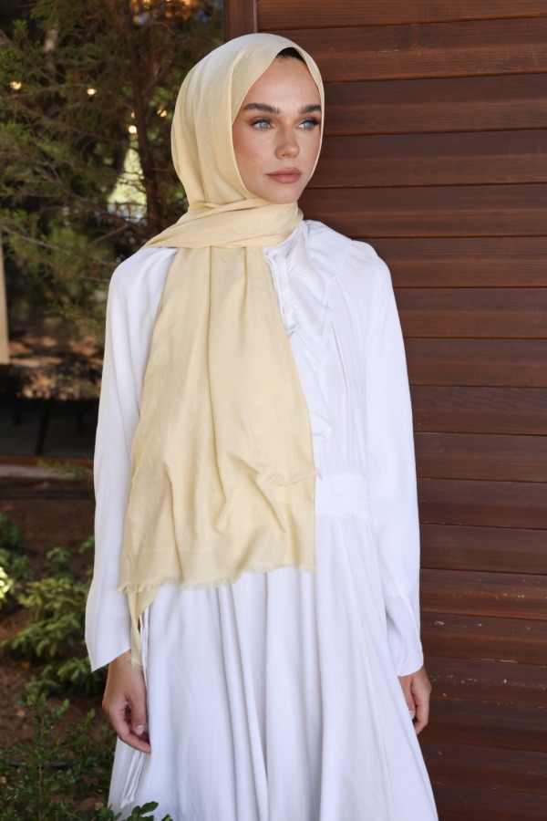 Butter Yellow Monogram Desen Şal 