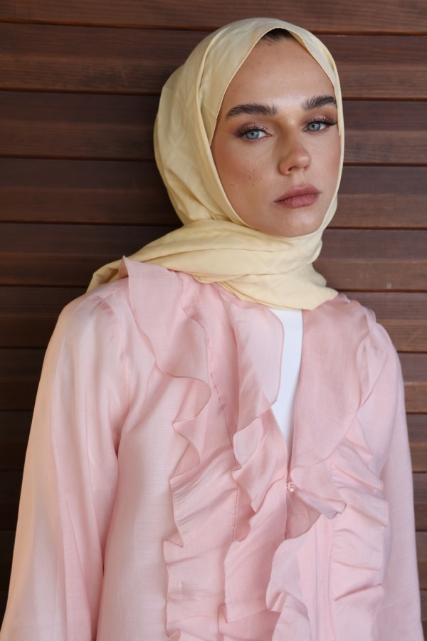 Butter Yellow Logo Desen Şal - 4