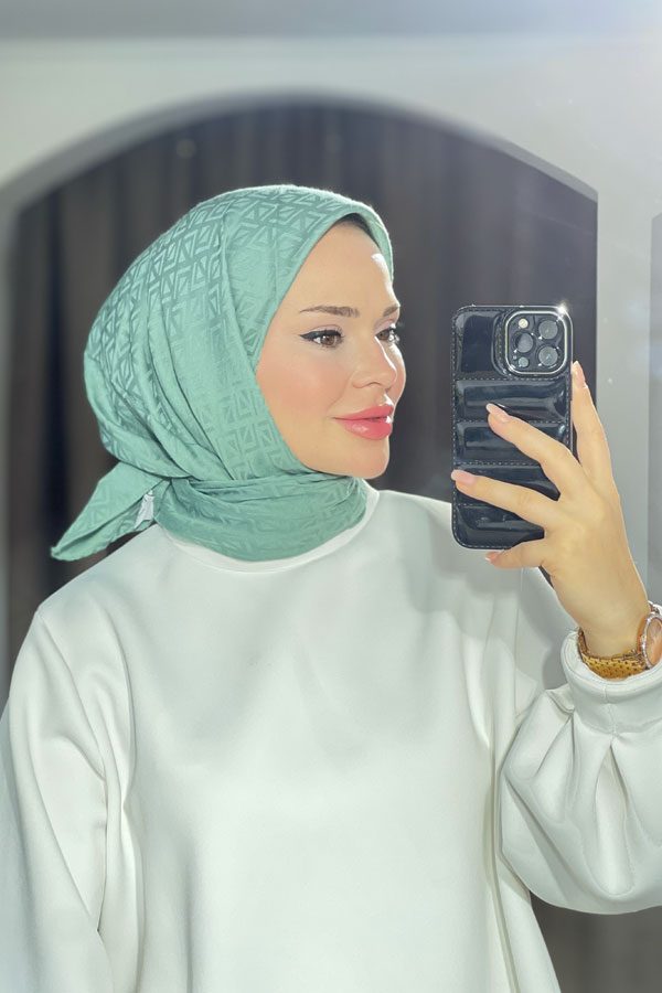 VALORSCARF - ÇİĞ BADEM KAREO DESEN KAŞMİR EŞARP