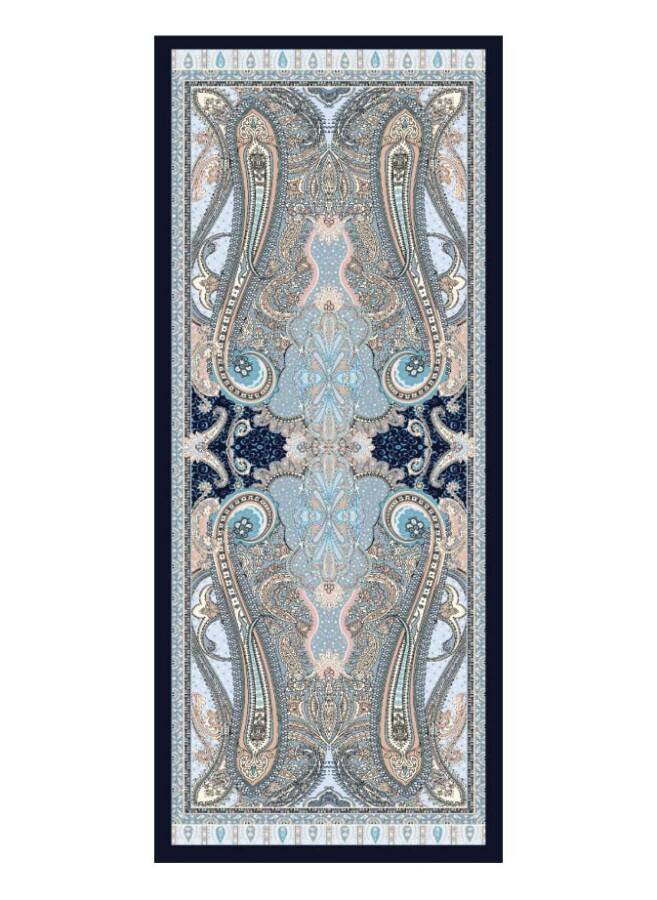 Clematic Blue Floş Viskon Şal - (1)