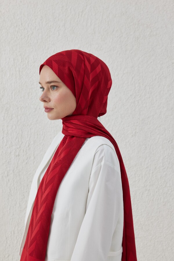 DERİN ŞARABİ BALIKSIRTI DESEN JAKAR ŞAL - VALORSCARF (1)