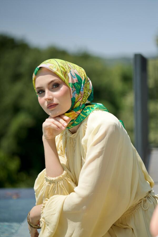 Dolce Limone Desen Eşarp - 1