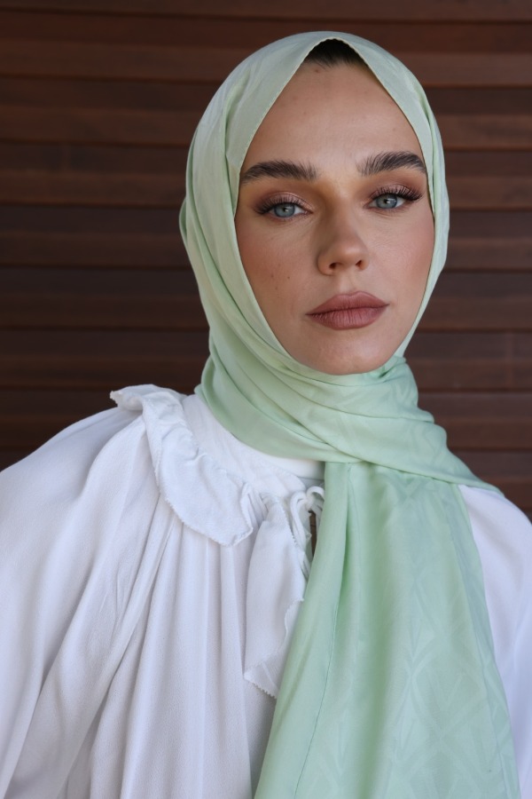 Duman Yeşili Logo Desen Şal - 3