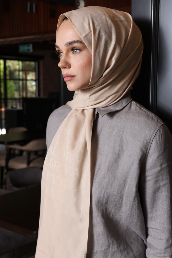 Fil Dişi Monogram Desen Şal - (1)