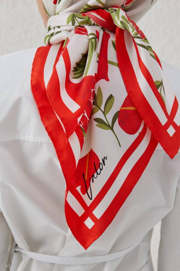 FLORAL İPEK EŞARP - 2