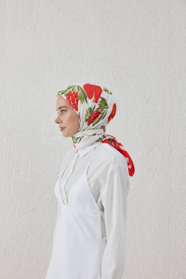FLORAL İPEK EŞARP - 3