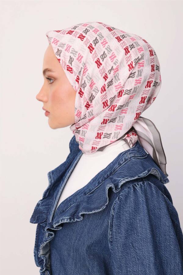 Floş Viskon Eşarp / Kül Pembe - 4