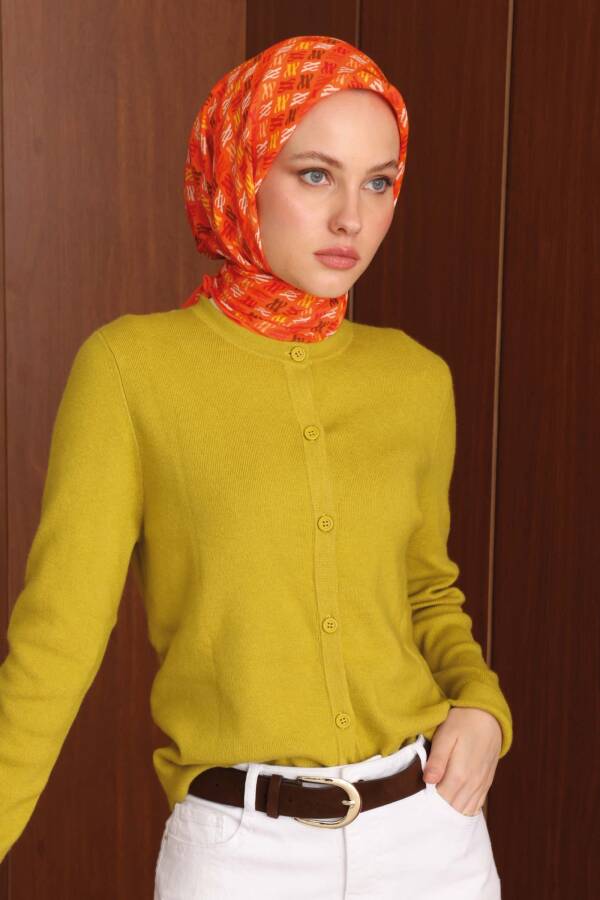 Floş Viskon Eşarp / Orange - 1