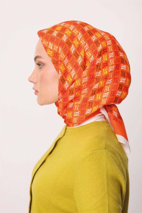 Floş Viskon Eşarp / Orange - 4