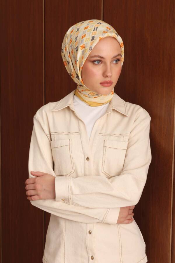 Floş Viskon Eşarp / Pastel Sarı - 3