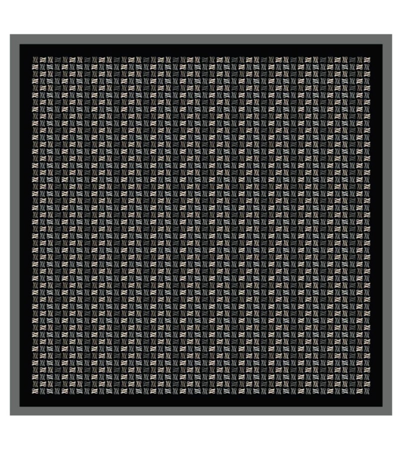 Floş Viskon Eşarp / Siyah-Gri - (1)