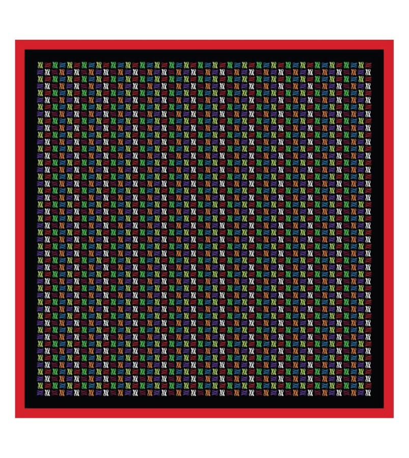 Floş Viskon Eşarp / Siyah-kırmızı - (1)