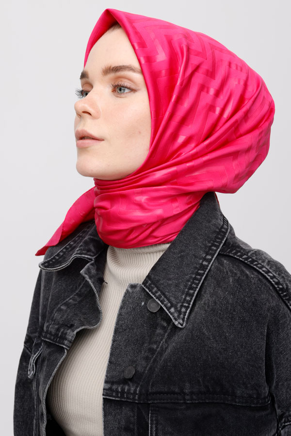 VALORSCARF - FUŞYA ZİKZAK DESEN EŞARP