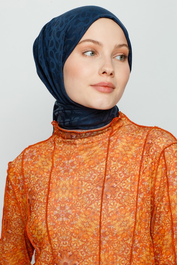 GECE MAVİ BLOOM DESEN ŞAL - VALORSCARF (1)