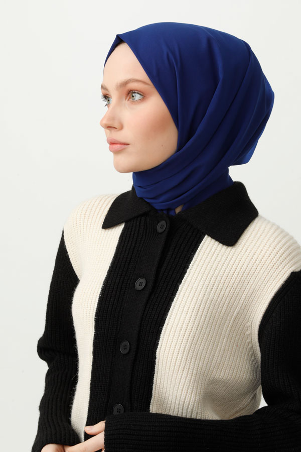 VALORSCARF - GECE MAVİSİ MEDİNE İPEĞİ ŞAL