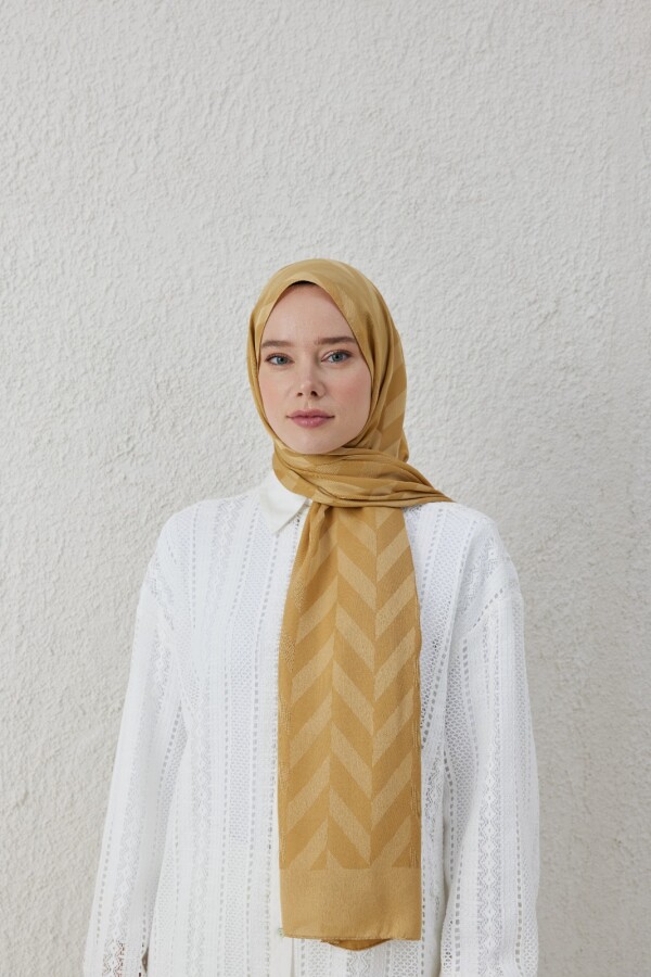 GOLD BALIKSIRTI DESEN JAKAR ŞAL - VALORSCARF (1)