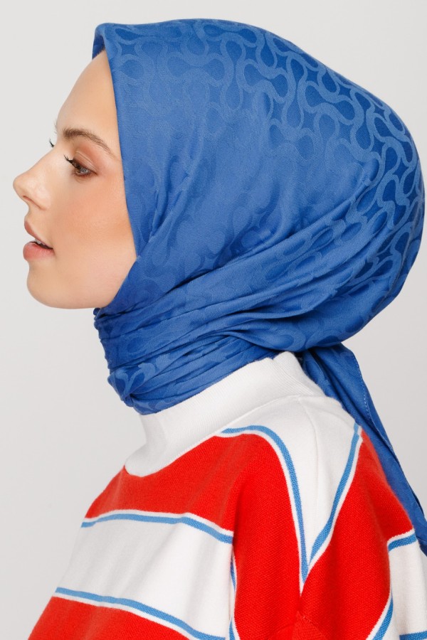 İNDİGO BLOOM DESEN EŞARP - VALORSCARF (1)