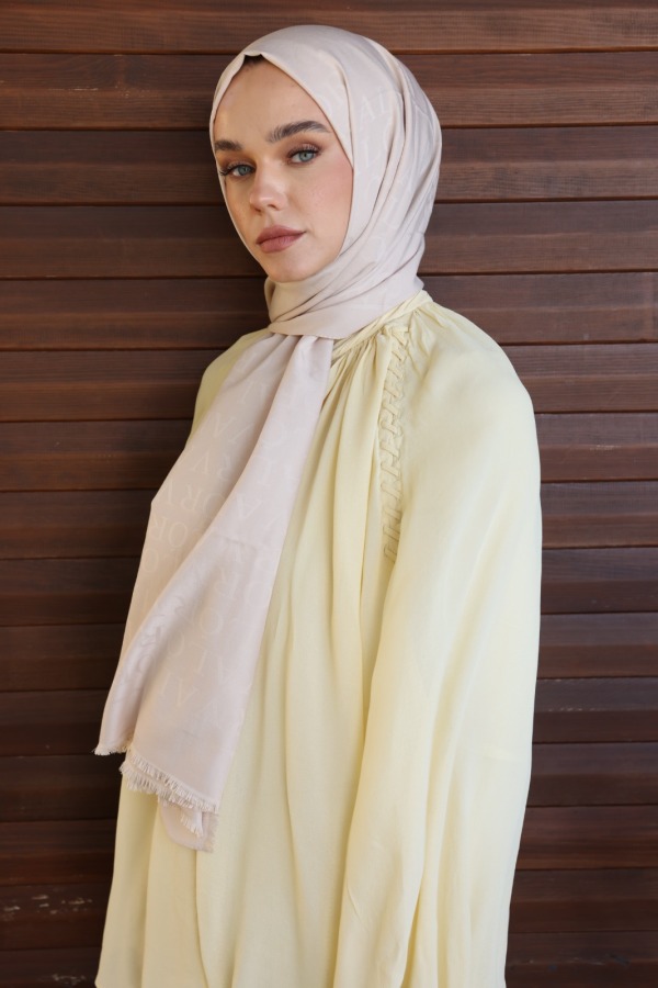 Karanfil Tozu Monogram Desen Şal - 3