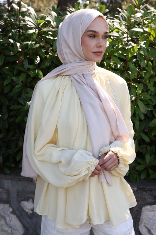 Karanfil Tozu Monogram Desen Şal - (1)