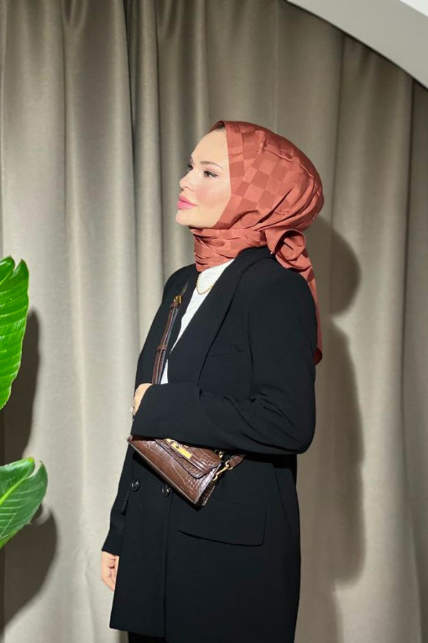 KIZIL KAHVE DAMA JAKAR ŞAL