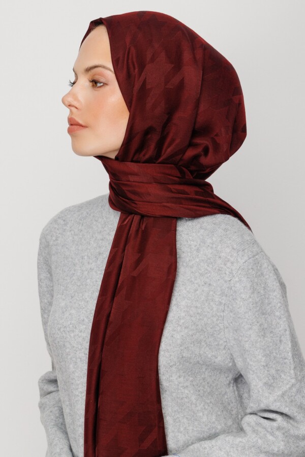 KIZILCIK KAZAYAĞI DESEN İPEKSİ JAKAR ŞAL - VALORSCARF (1)