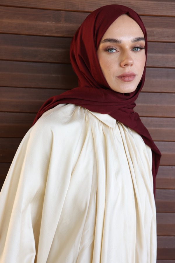 Kızılcık Monogram Desen Şal - (1)