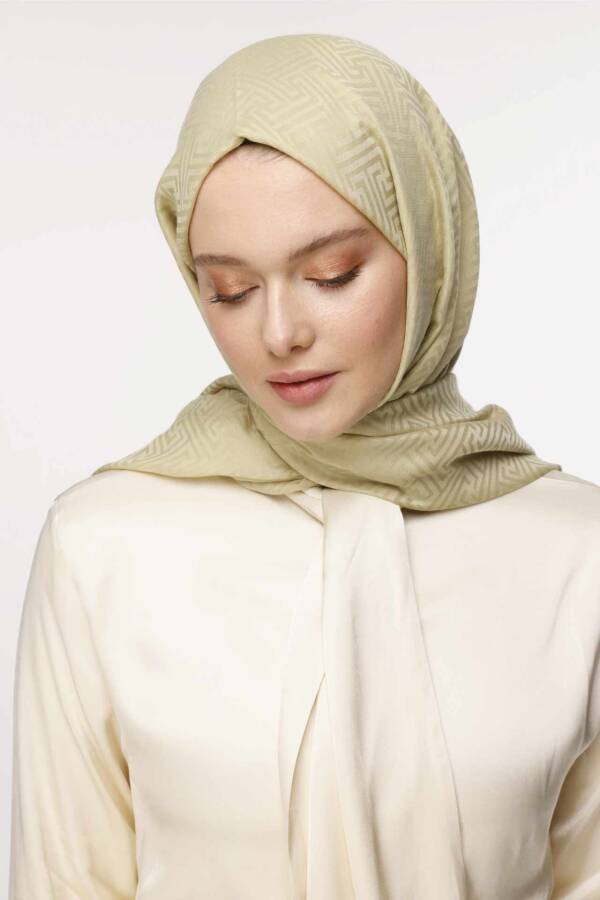 Labirent Desen Şal / Tereyağı Sarısı - 1