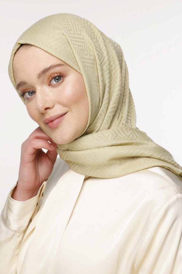 Labirent Desen Şal / Tereyağı Sarısı - 3