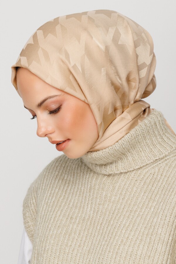 LATTE KAZAYAĞI DESEN İPEKSİ JAKAR ŞAL - VALORSCARF (1)