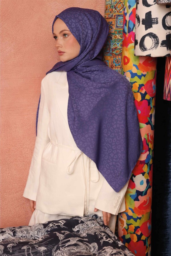 Leopar Desen Şal / Erguvan - (1)