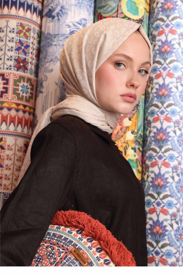 Leopar Desen Şal / Fil Dişi - (1)