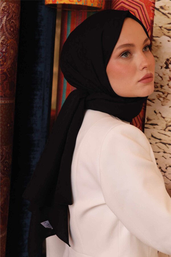 Leopar Desen Şal / Siyah - (1)