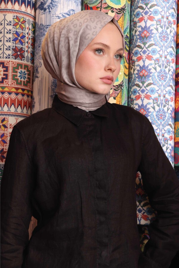 Leopar Desen Şal / Taş - (1)