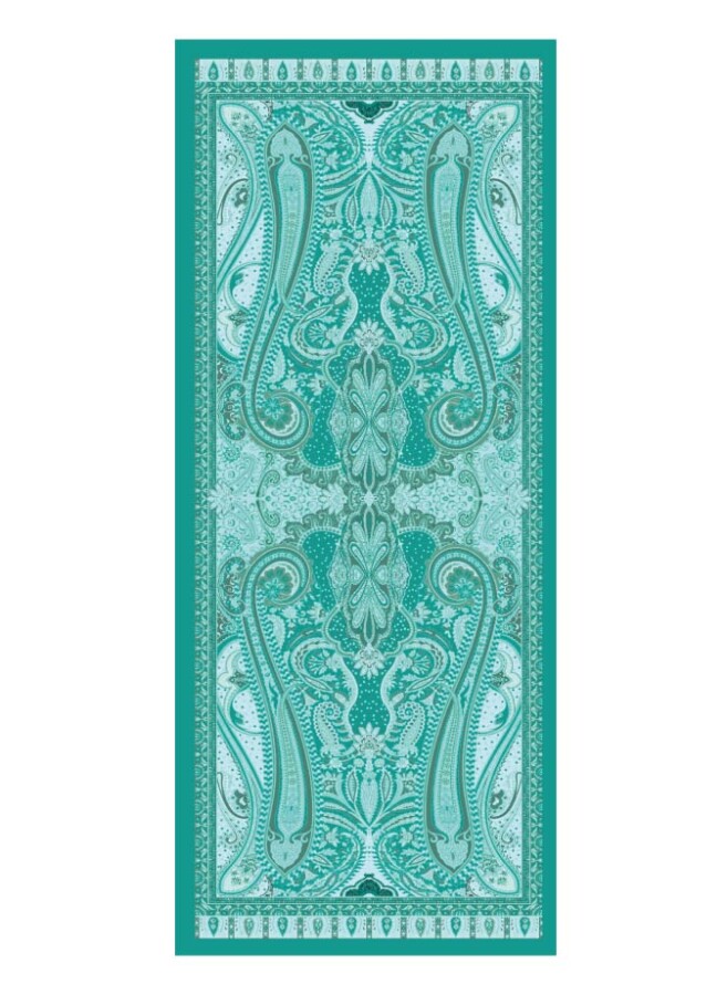 Malibu Mavi Floş Viskon Şal - (1)