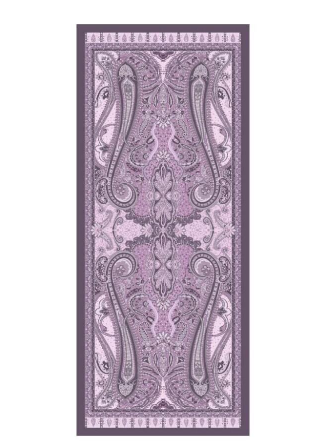 Mistik Mor Floş Viskon Şal - (1)