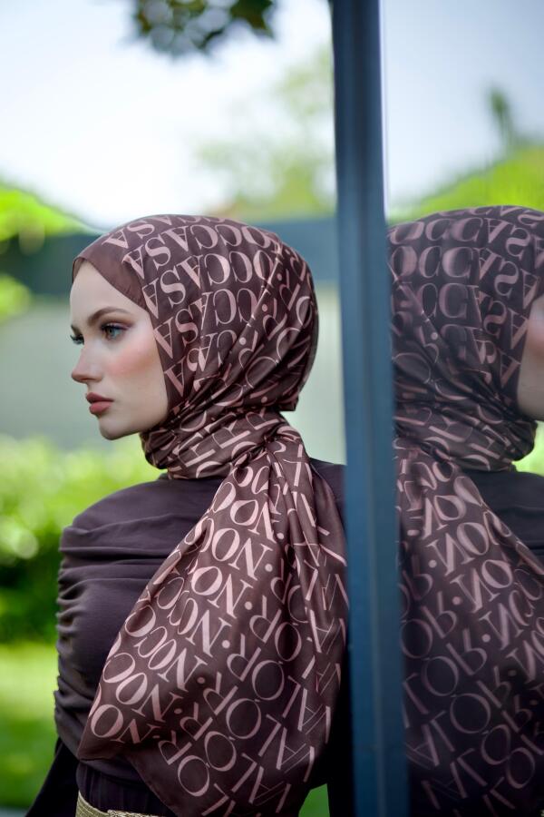 Monogram Desen Şal / Brown - 1