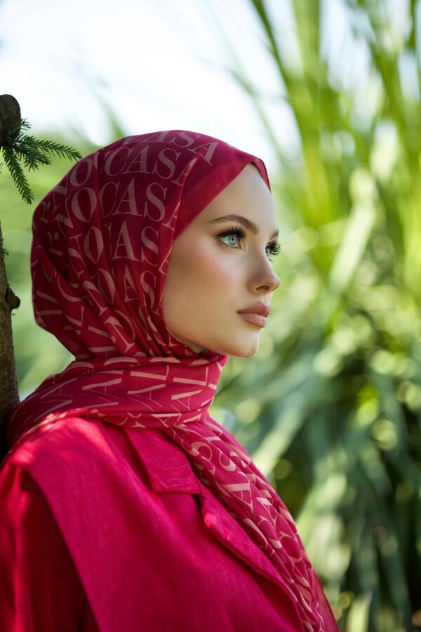 Monogram Desen Şal / Thulian Pink - 1