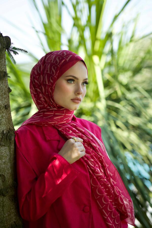 Monogram Desen Şal / Thulian Pink - 4