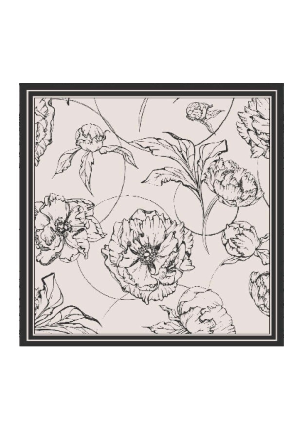 Noire Floş Viskon Eşarp / Siyah - (1)