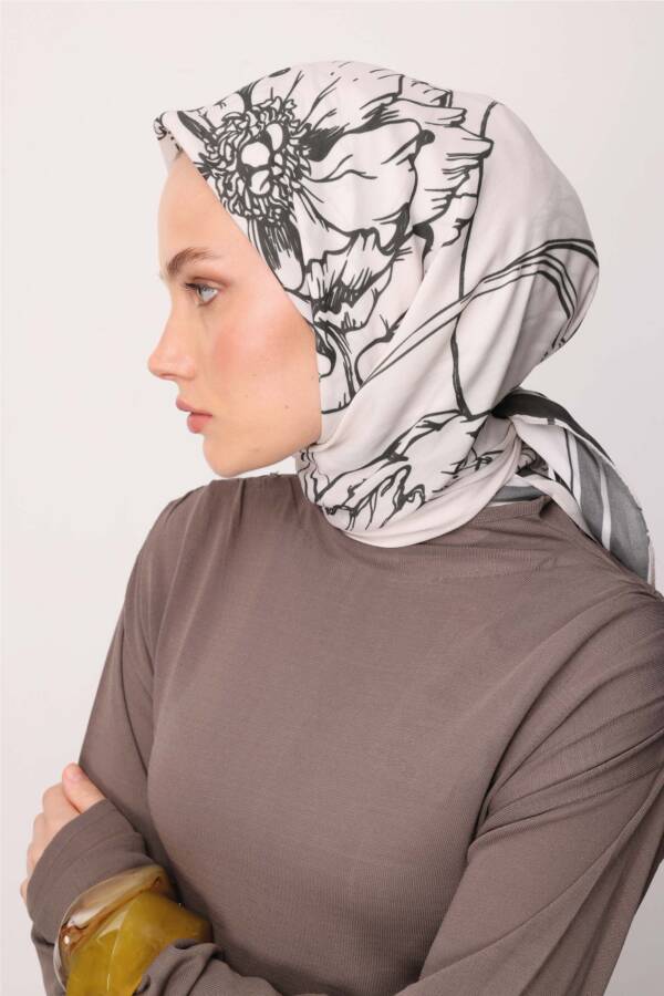 Noire Floş Viskon Eşarp / Siyah - 4