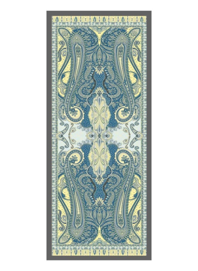 Okyanus Işıltısı Floş Viskon Şal - (1)