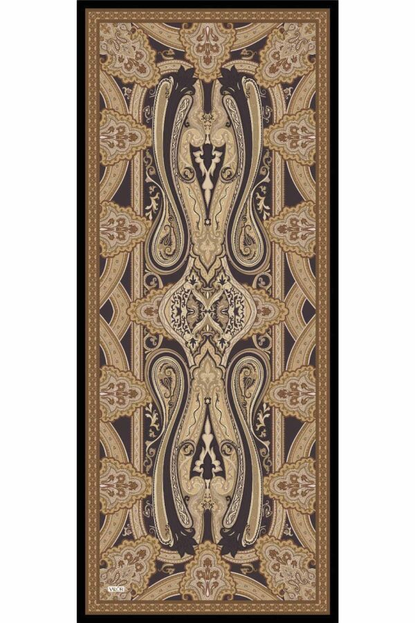 Retro Desen Şal / Badem Yağı - (1)