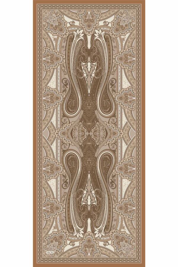 Retro Desen Şal / Karamel - (1)