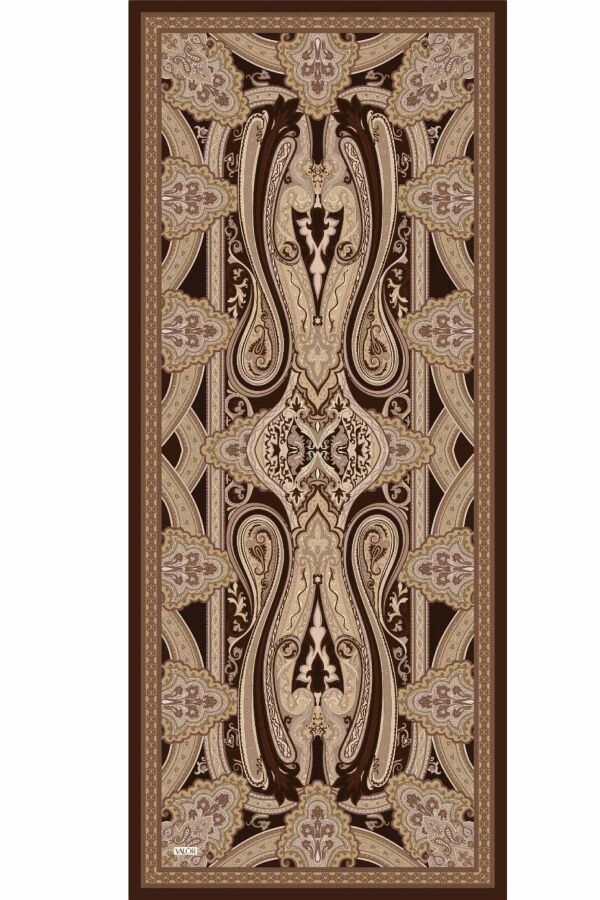 Retro Desen Şal / Kızıl Bordo - (1)